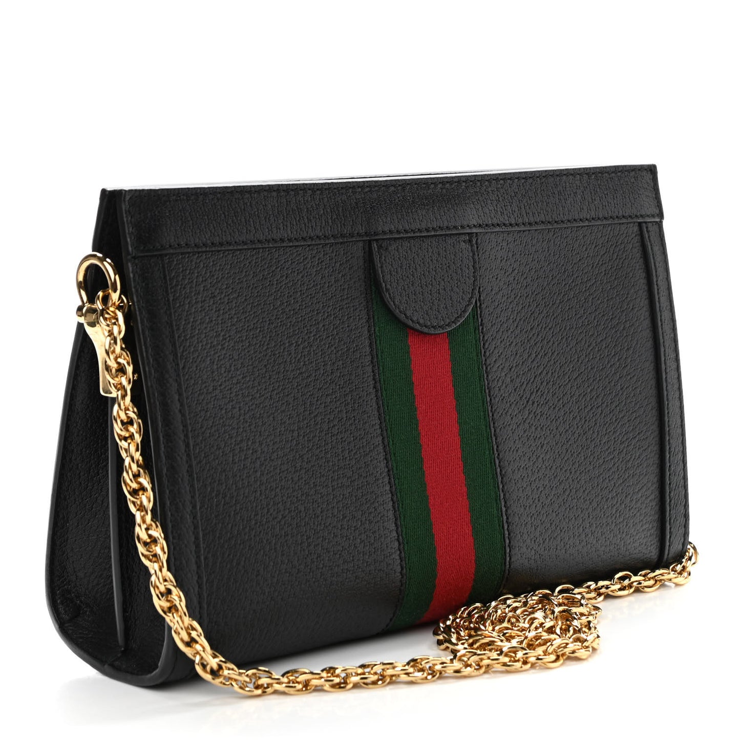 Calfskin GG Web Small Ophidia Chain Shoulder Bag Black