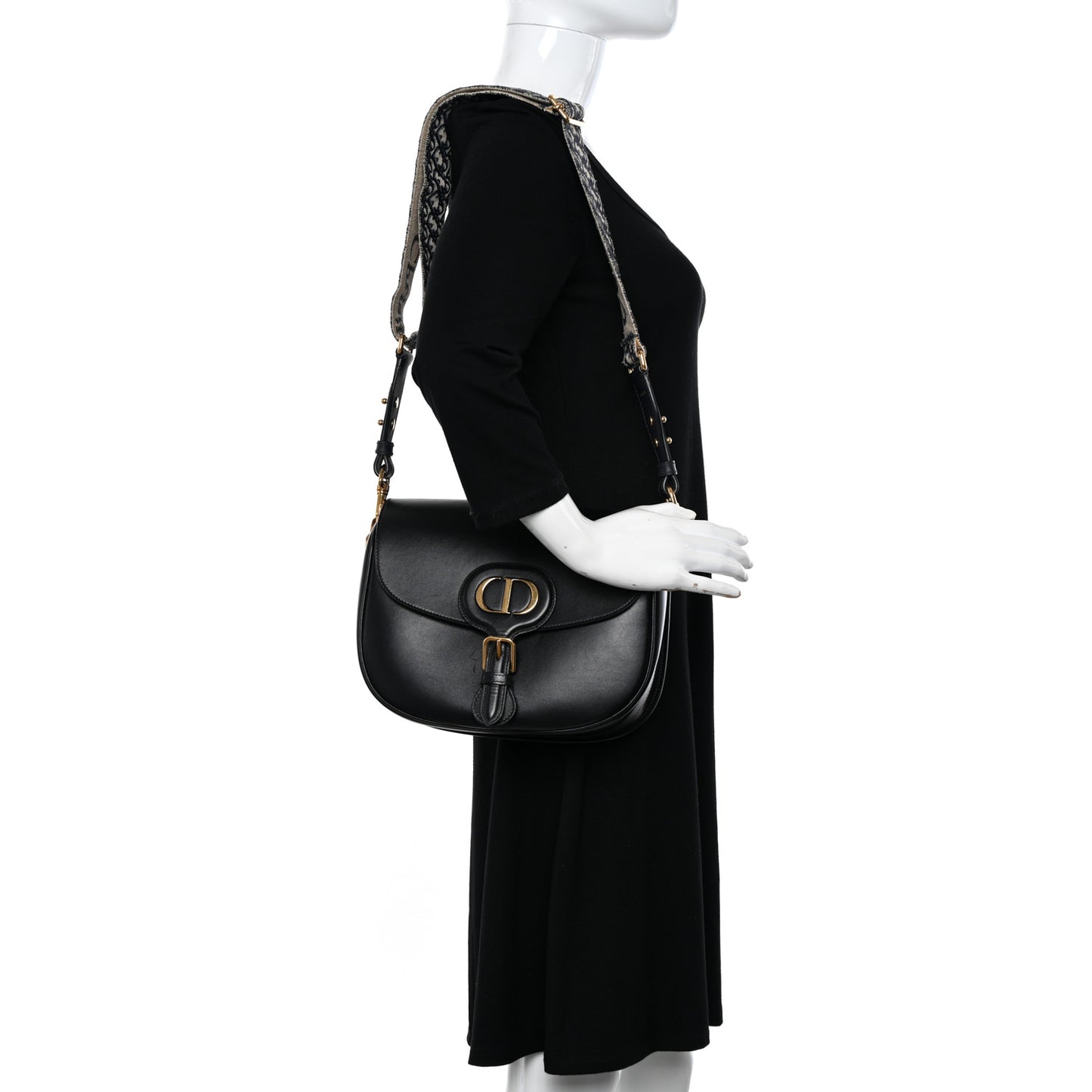 Box Calfskin Large Bobby Flap Black