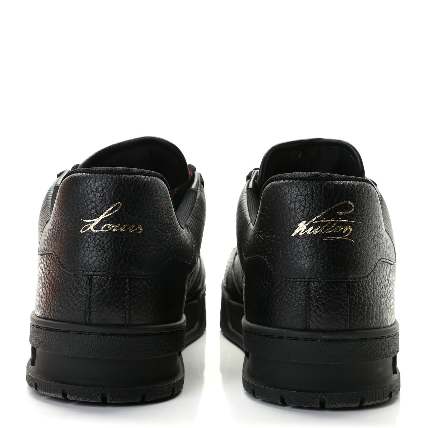 Calfskin Mens LV Trainer Sneakers 9 Black