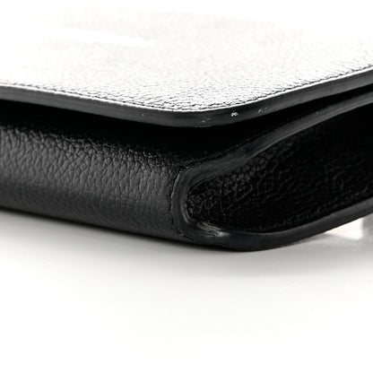 Balenciaga Grained Calfskin Logo Cash Phone Holder Wallet On Chain Black White 10 of 14