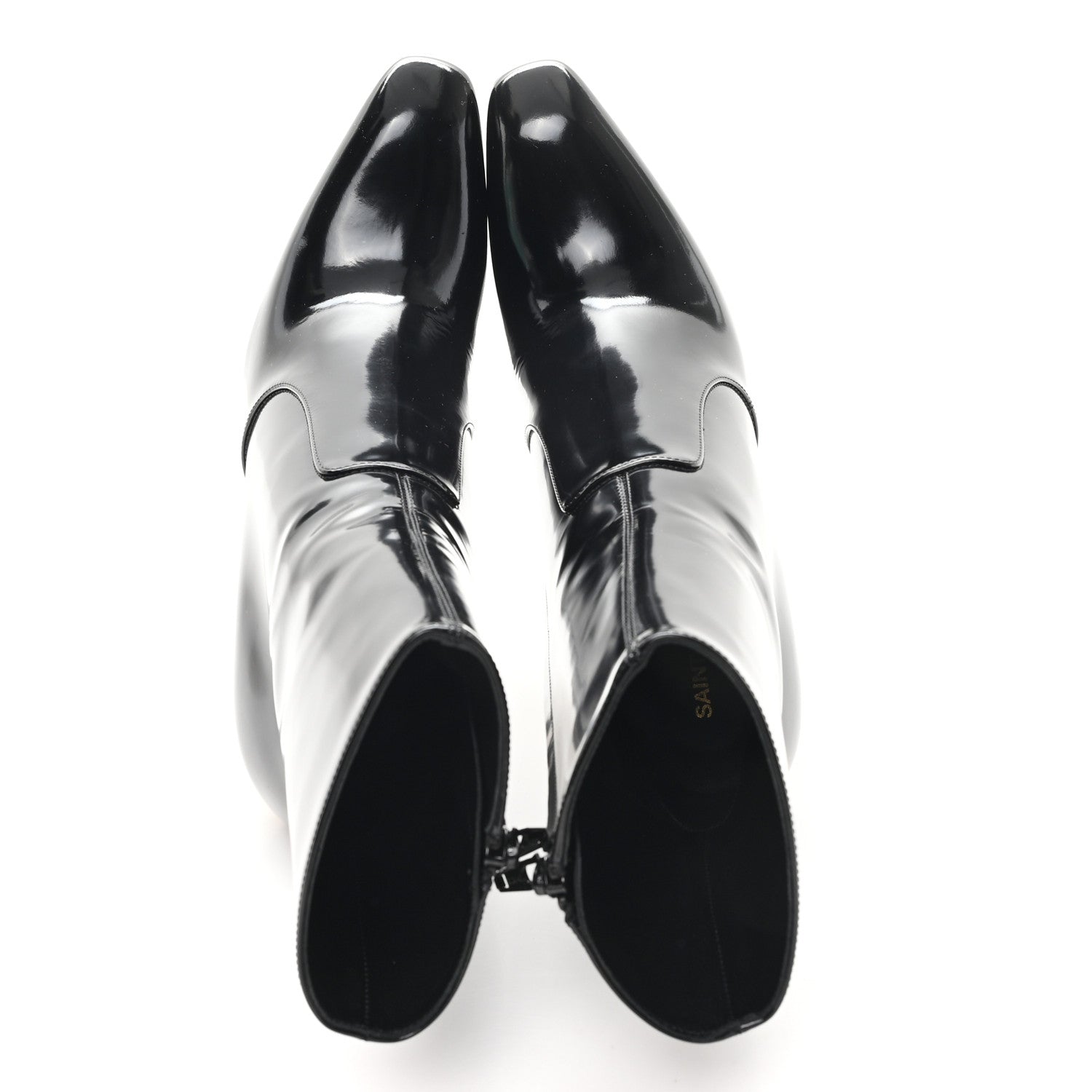 Saint Laurent Vitello Marilyn Auteuil 105 Ankle Zip Boots 38.5 Black 2 of 10