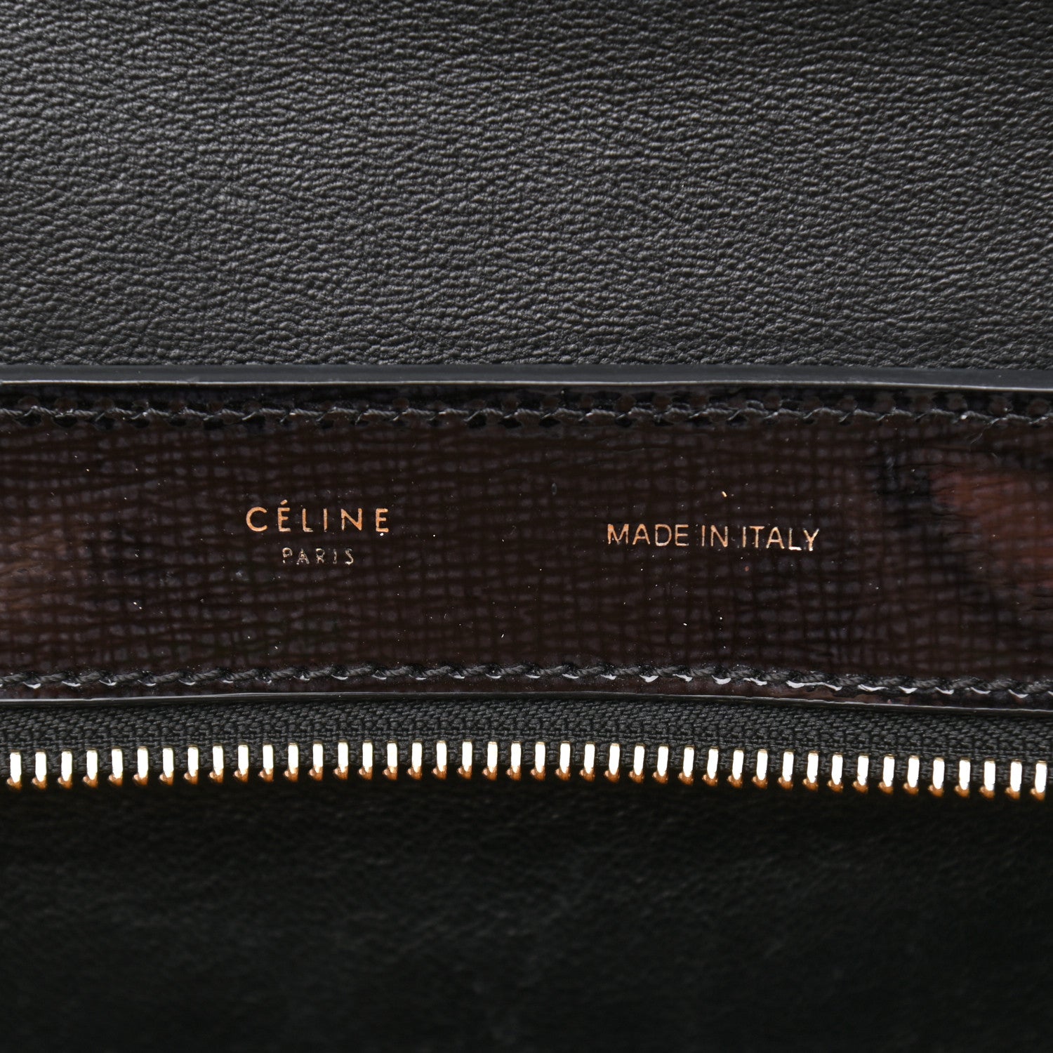 Celine Patent Suede Medium Trapeze Black 9 of 12