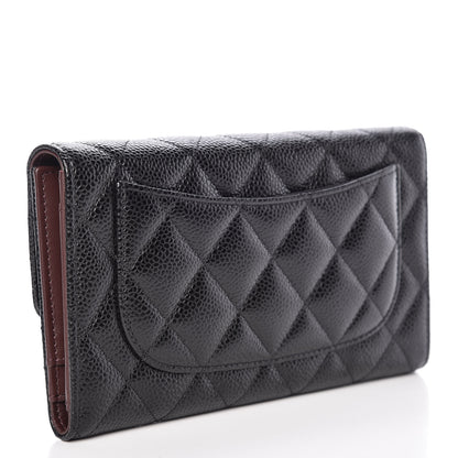 Chanel Caviar Quilted Long Flap Wallet Black 3 of 12