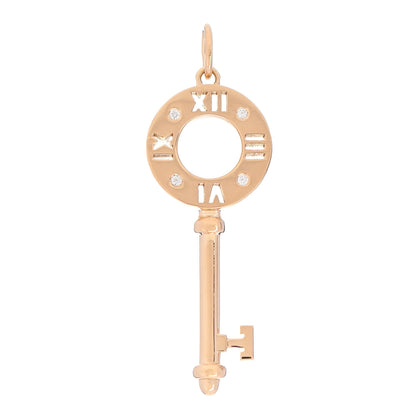 Tiffany 18K Yellow Gold Diamond Atlas Pierced Key Pendant 1 of 4