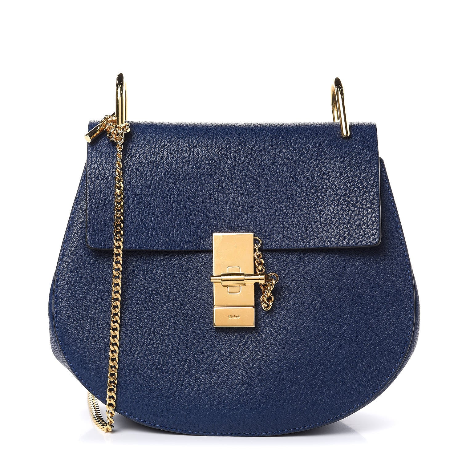 Chloe Grained Lambskin Drew Shoulder Bag Royal Navy 1 of 8