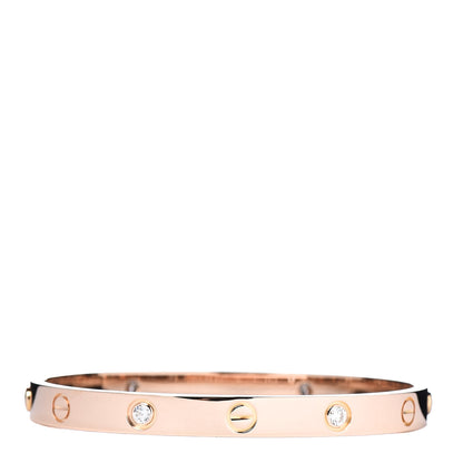 Cartier 18K Pink Gold 4 Diamond LOVE Bracelet 17 3 of 5