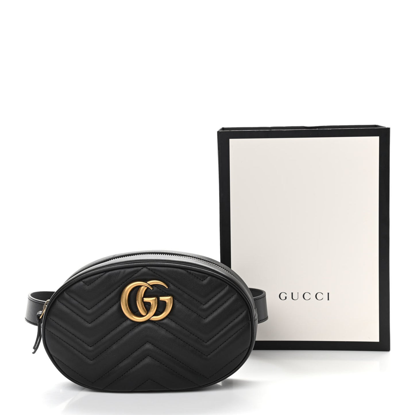 Calfskin Matelasse GG Marmont Belt Bag 85 34 Black