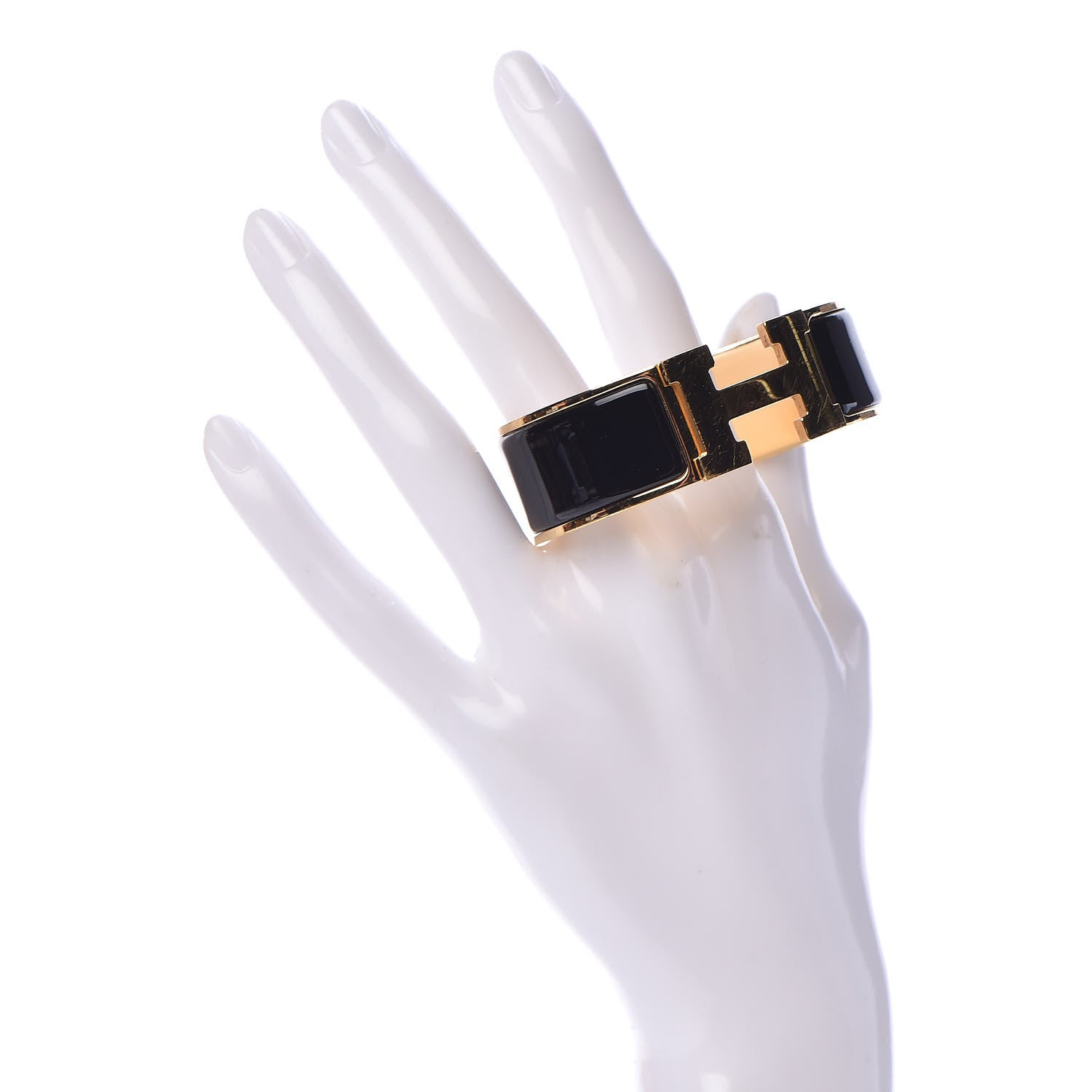 Hermes Enamel Wide Clic Clac H Bracelet PM Black 3 of 4