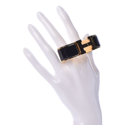 Hermes Enamel Wide Clic Clac H Bracelet PM Black 3 of 4