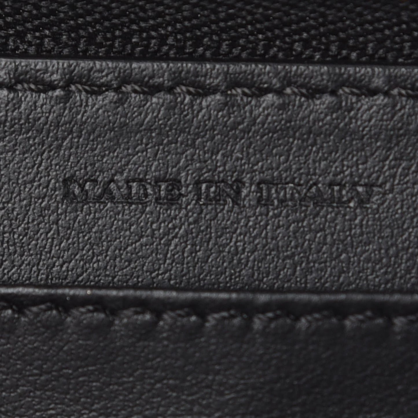 Grained Calfskin Graffiti Print Zip Around Wallet Black