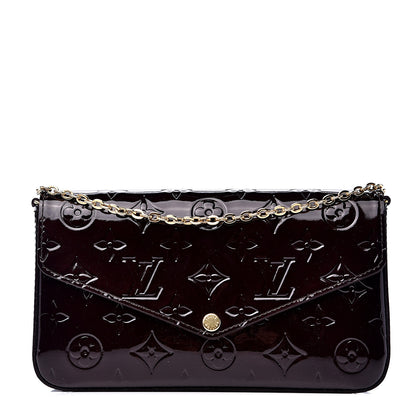 Louis Vuitton Vernis Pochette Felicie Chain Wallet Amarante 1 of 11