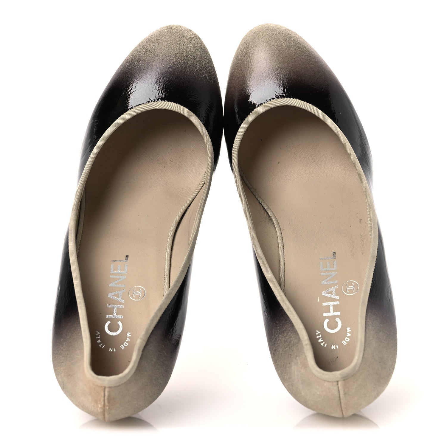 Chanel Patent Ombre Pumps 40 Beige Black 2 of 16