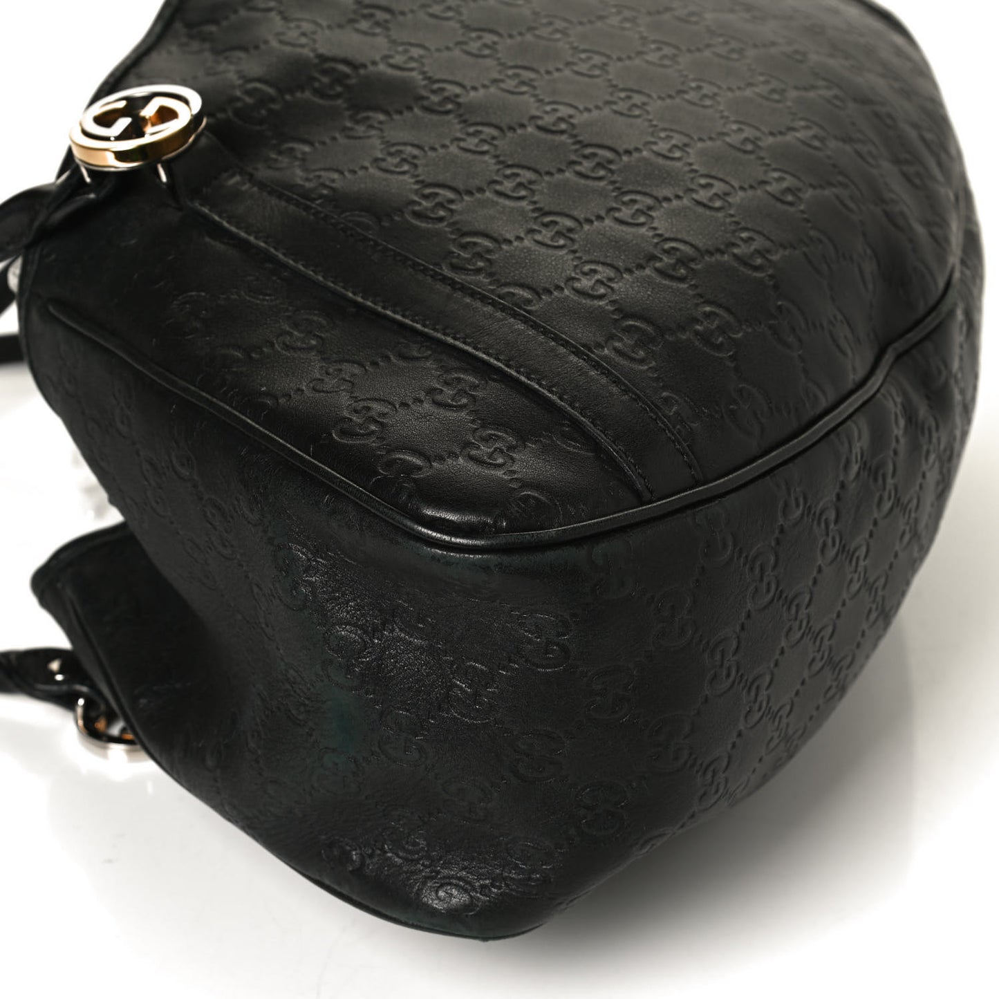 Guccissima Medium GG Twins Shoulder Bag Black