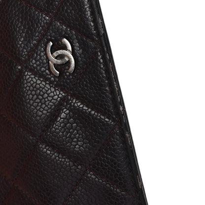 Chanel Caviar Quilted Wallet on Chain WOC Burgundy 13 of 14