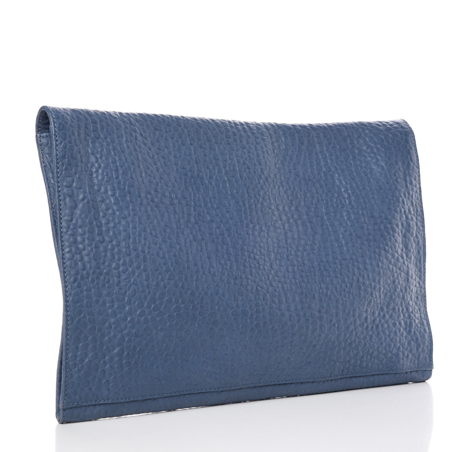 Gucci Grained Calfskin Flap Portfolio Blue 3 of 9