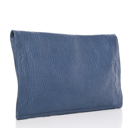 Gucci Grained Calfskin Flap Portfolio Blue 3 of 9