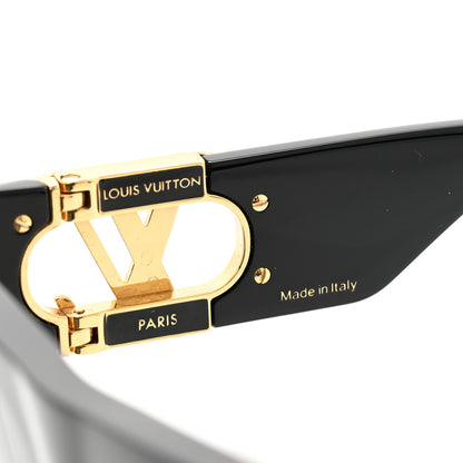 Louis Vuitton Acetate LV Link Square Sunglasses Z1478E Black 5 of 9