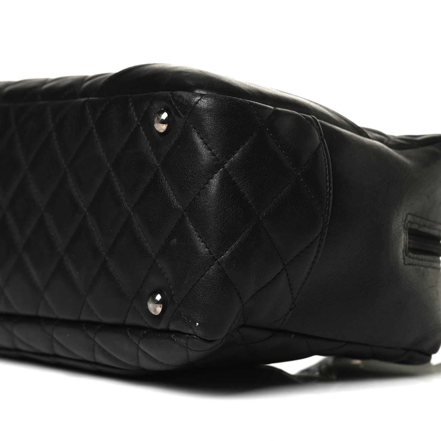 Chanel Calfskin Quilted Large Cambon Bowler Black White 10 of 17