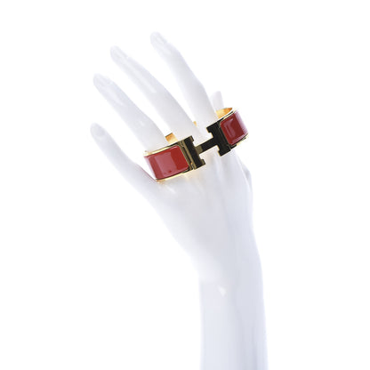 Hermes Enamel Wide Clic Clac H Bracelet PM Red 2 of 7