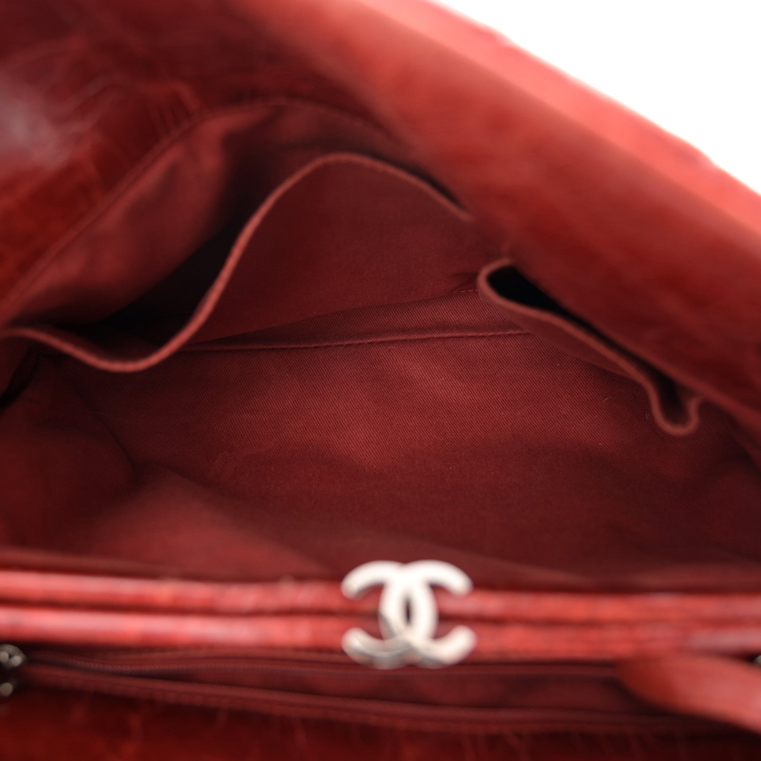 Chanel Glazed Calfskin Quilted Large Just Mademoiselle Bowling Bag Red 5 of 14
