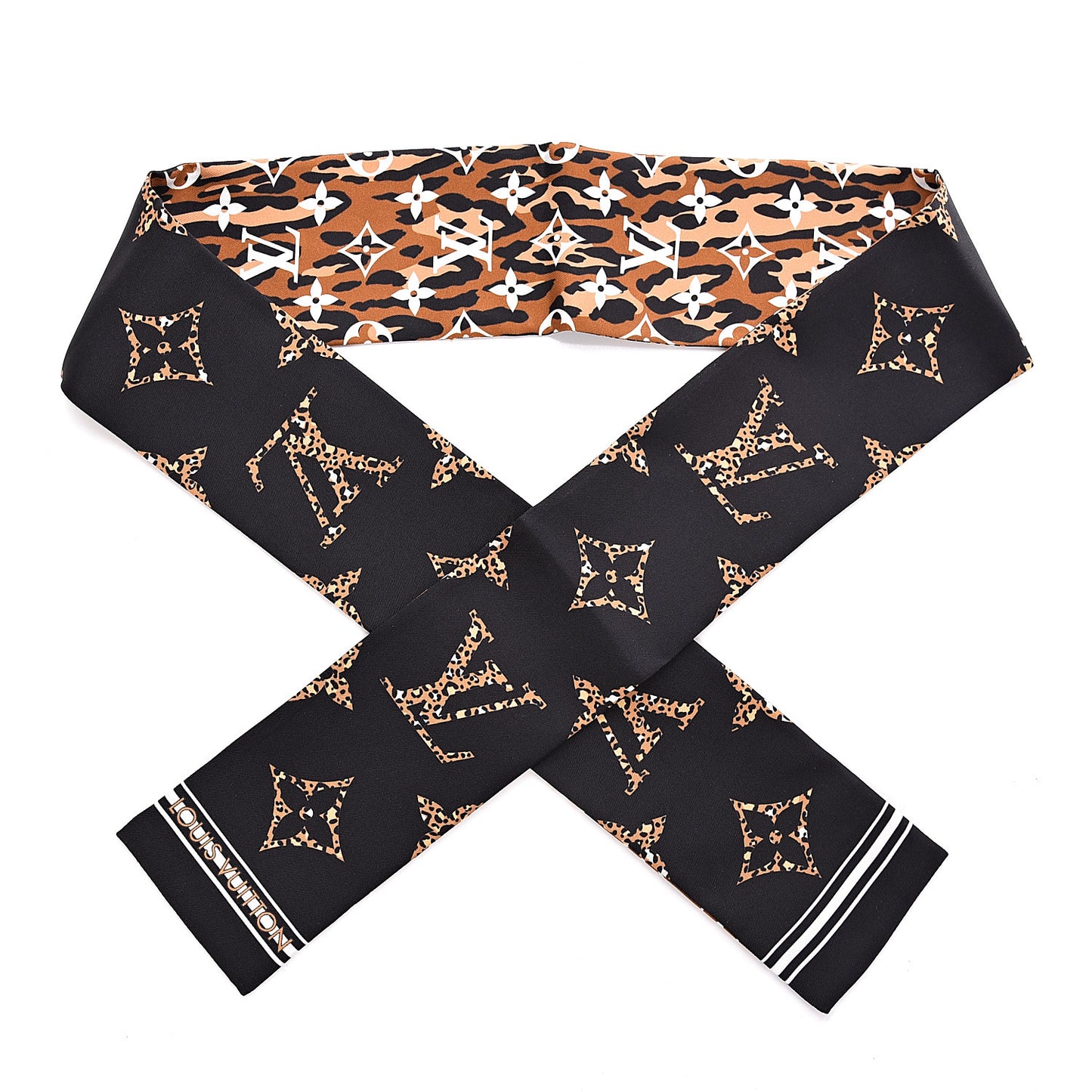 Silk Monogram Giant Jungle Bandeau Black