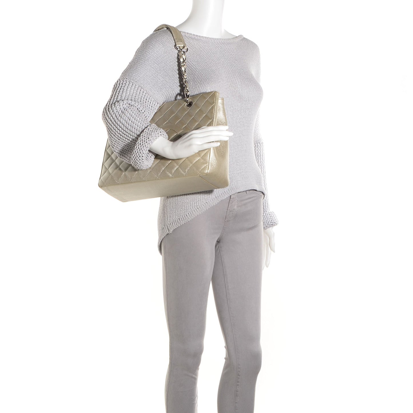 Caviar Grand Shopping Tote GST Light Gold