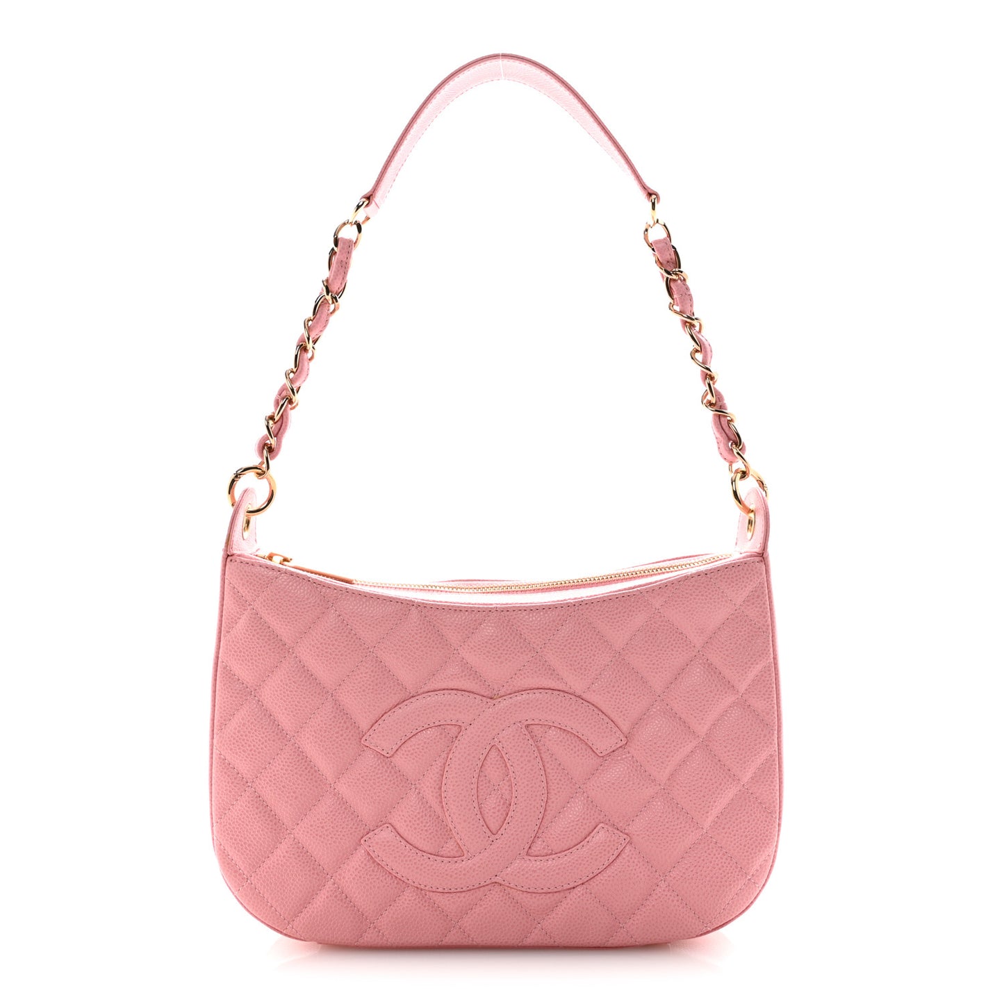Caviar Quilted Timeless CC Shoulder Bag Pink