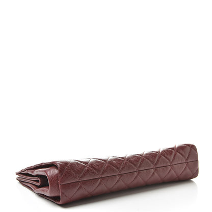 Chanel Caviar Quilted CC Large Clutch Dark Red 4 of 13