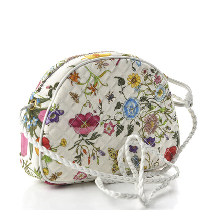 Gucci Canvas Flora Floral Trapuntata Small Zumi Dome Shoulder Bag White 4 of 21