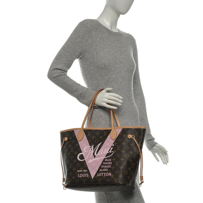 Louis Vuitton Monogram Maui V Neverfull MM Rose Ballerine 2 of 8