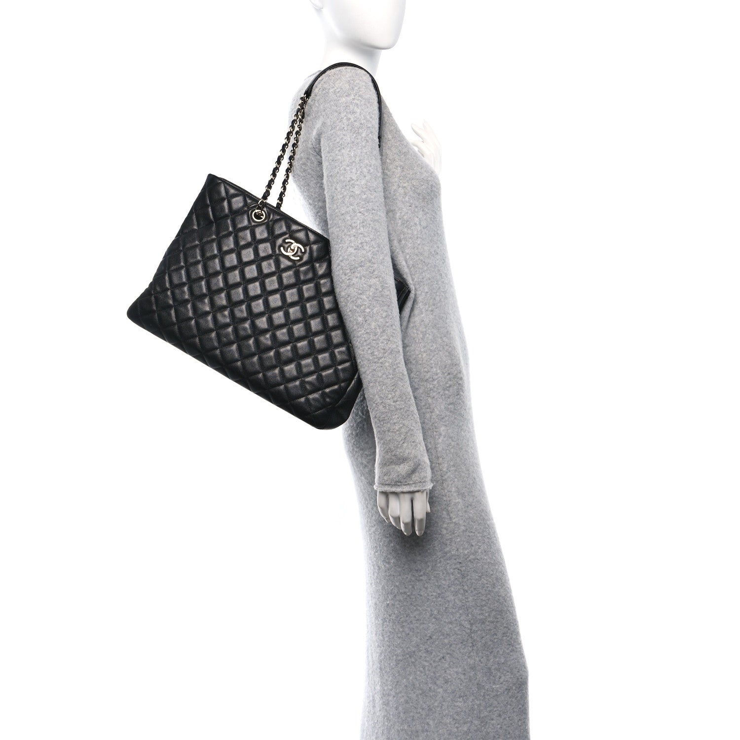 Chanel Caviar Quilted Large Shopping Tote Black 2 of 16