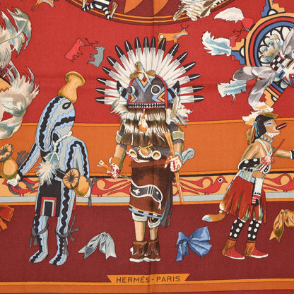Hermes Cashmere Silk Kachinas Shawl 140 3 of 7
