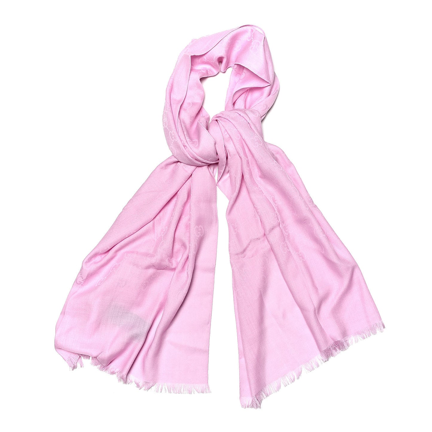 Wool Silk GG Monogram GGNat Plus Scarf Rose