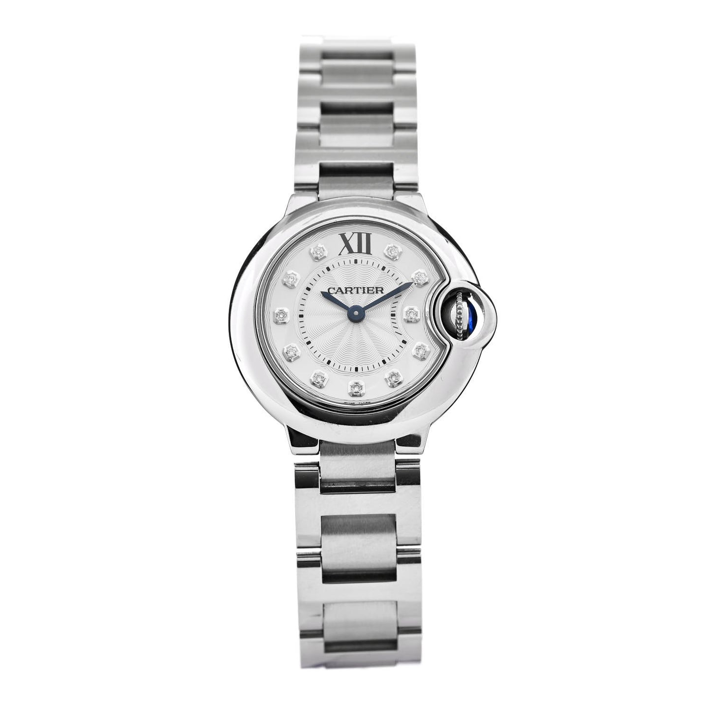 Stainless Steel Diamond 28mm Ballon Bleu De Cartier Quartz Watch