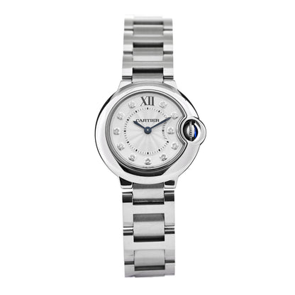 Cartier Stainless Steel Diamond 28mm Ballon Bleu De Cartier Quartz Watch 1 of 5