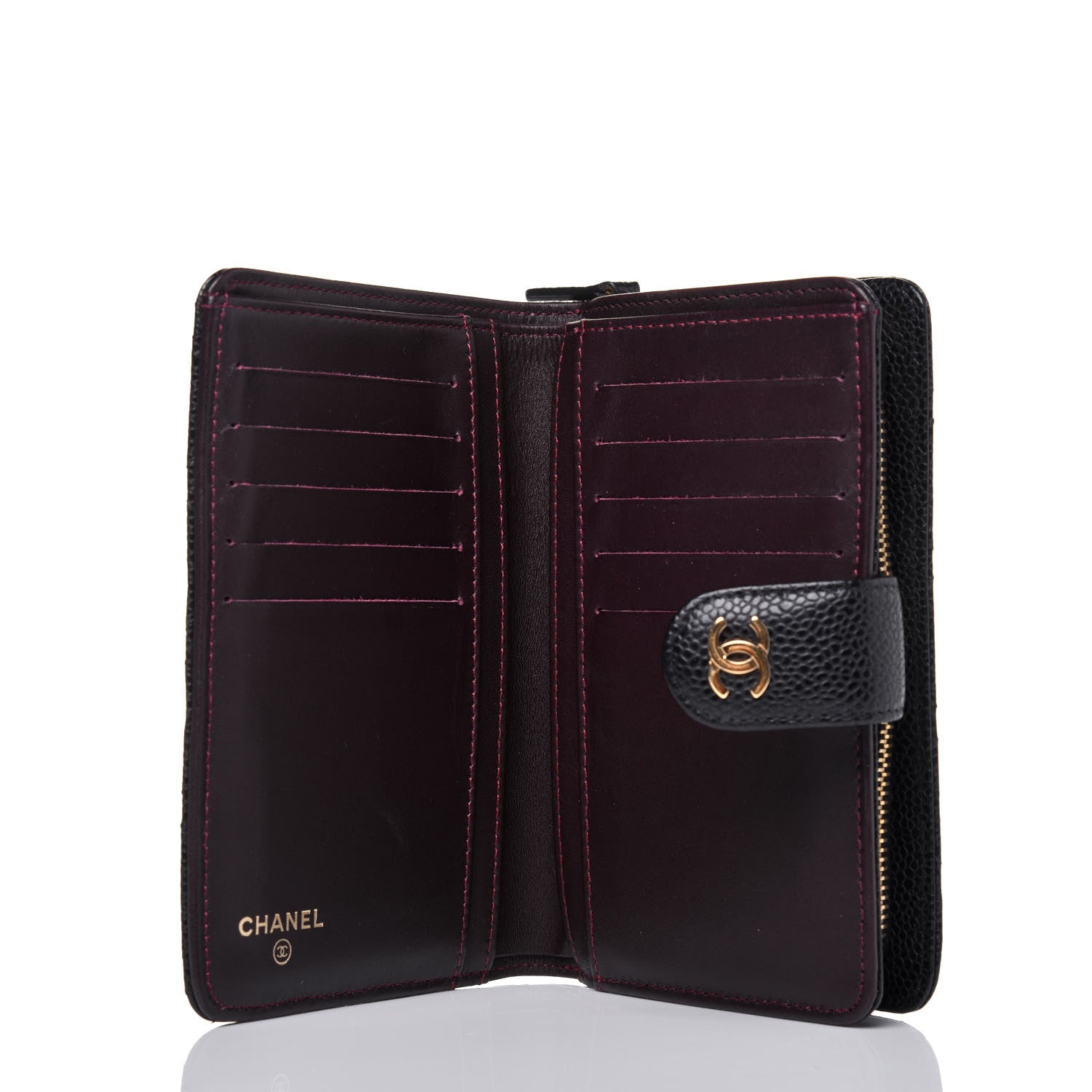 Chanel Caviar Quilted CC French Wallet Black 5 of 16