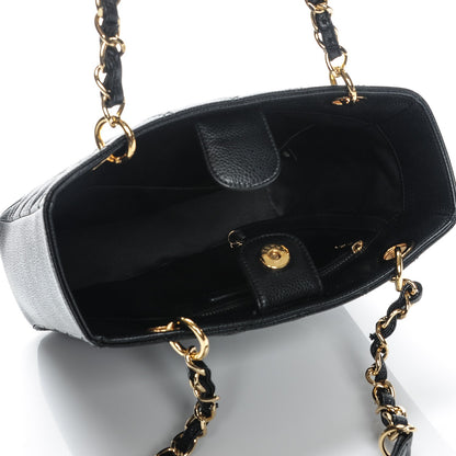Chanel Caviar Quilted Petit Shopping Tote PST Black 5 of 7