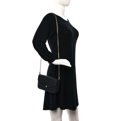 Louis Vuitton Empreinte Pochette Felicie Chain Wallet Black 2 of 9