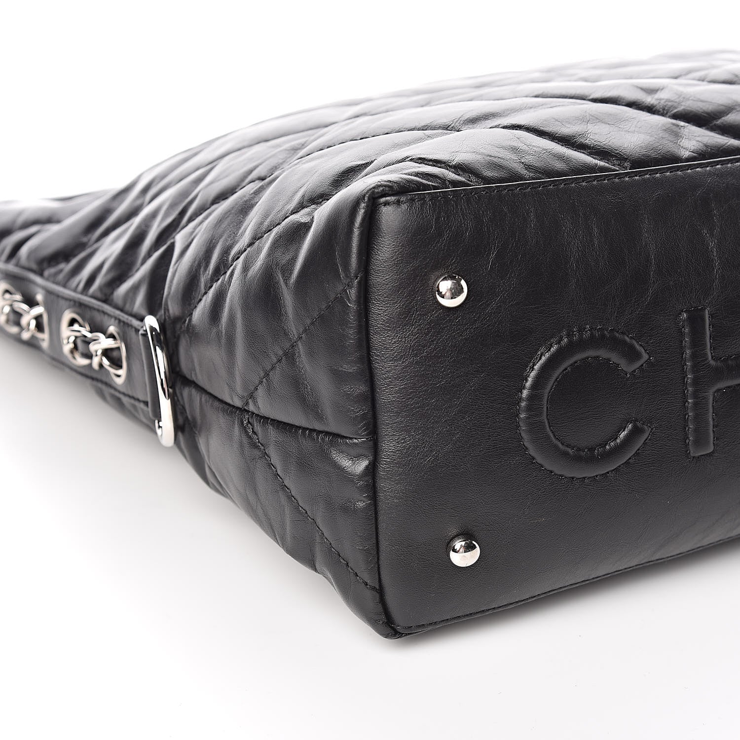 Chanel Aged Calfskin Chevron Small Big Bang Hobo Black 8 of 11