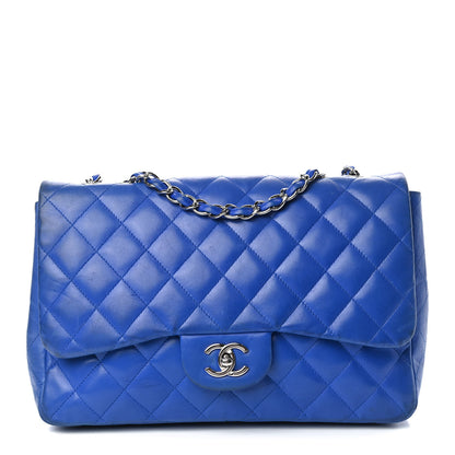Chanel Lambskin Quilted Jumbo Single Flap Blue 1 of 11