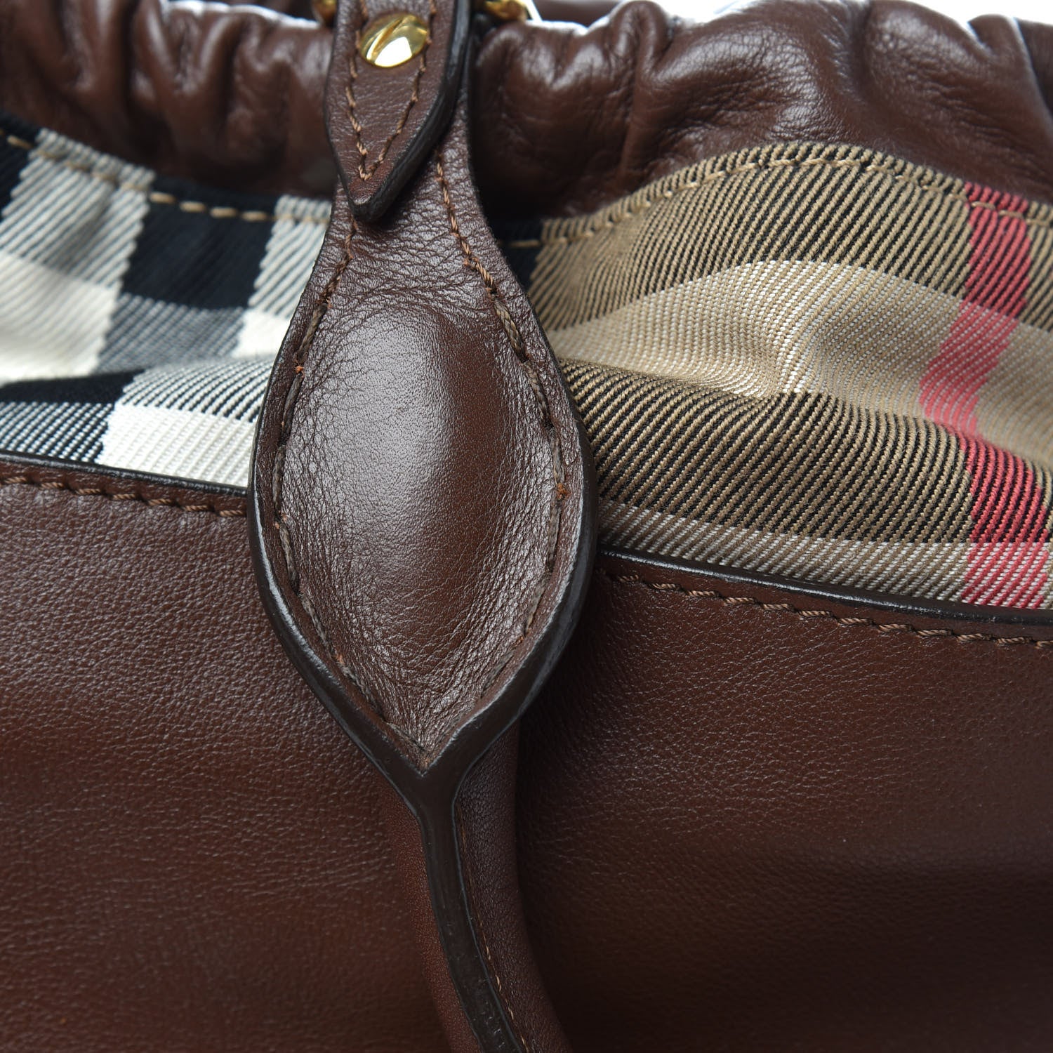 Burberry Soft Calfskin House Check Big Crush Tote Brown Ochre 11 of 12