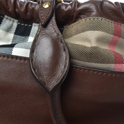 Burberry Soft Calfskin House Check Big Crush Tote Brown Ochre 11 of 12