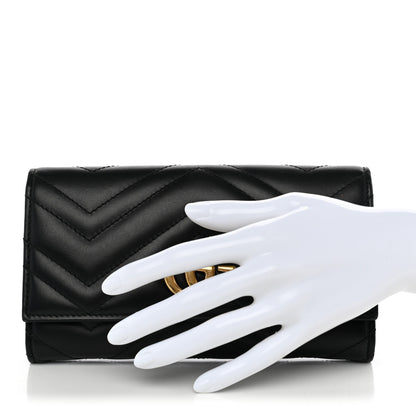 Gucci Calfskin Matelasse GG Marmont Continental Wallet Black 2 of 8