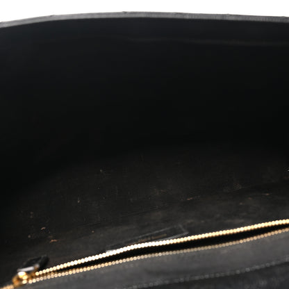 Saint Laurent Grain De Poudre Matelasse Chevron Large Monogram Satchel Black 5 of 10