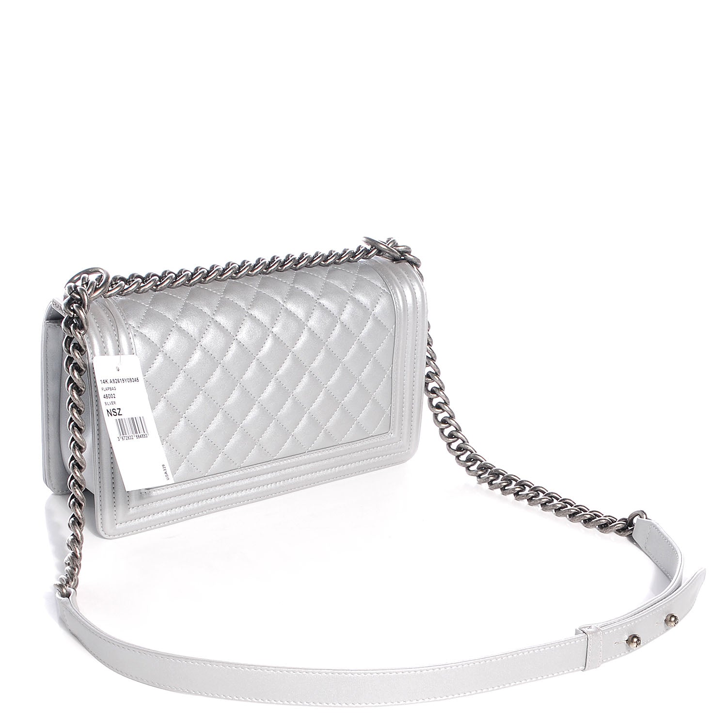 Chanel Metallic Calfskin Quilted Medium Boy Flap Silver 3 of 10
