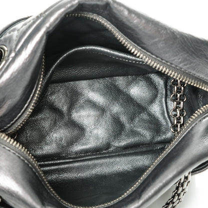 Chanel Metallic Aged Calfskin Quilted Small Reissue Camera Case Dark Silver 5 of 7
