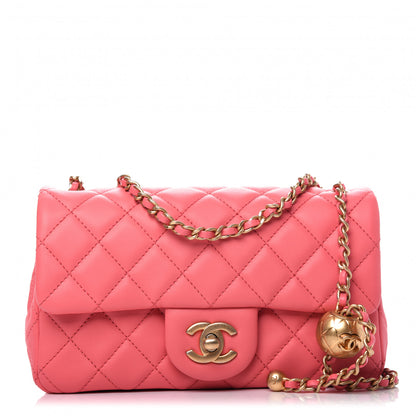 Chanel Lambskin Quilted Mini Rectangular Pearl Crush Flap Pink 1 of 9