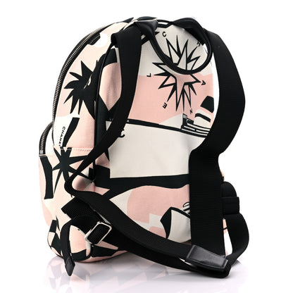 Chanel Canvas Cruise La Pausa Print Backpack Pink White Black 3 of 9