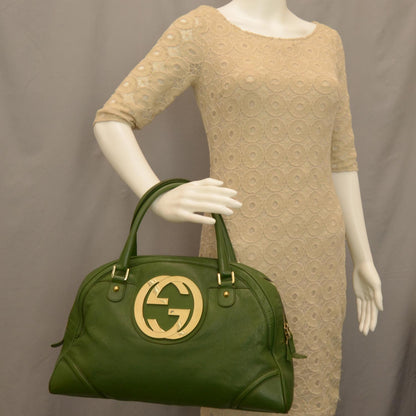 Gucci Calfskin Blondie Bowler Green 2 of 7