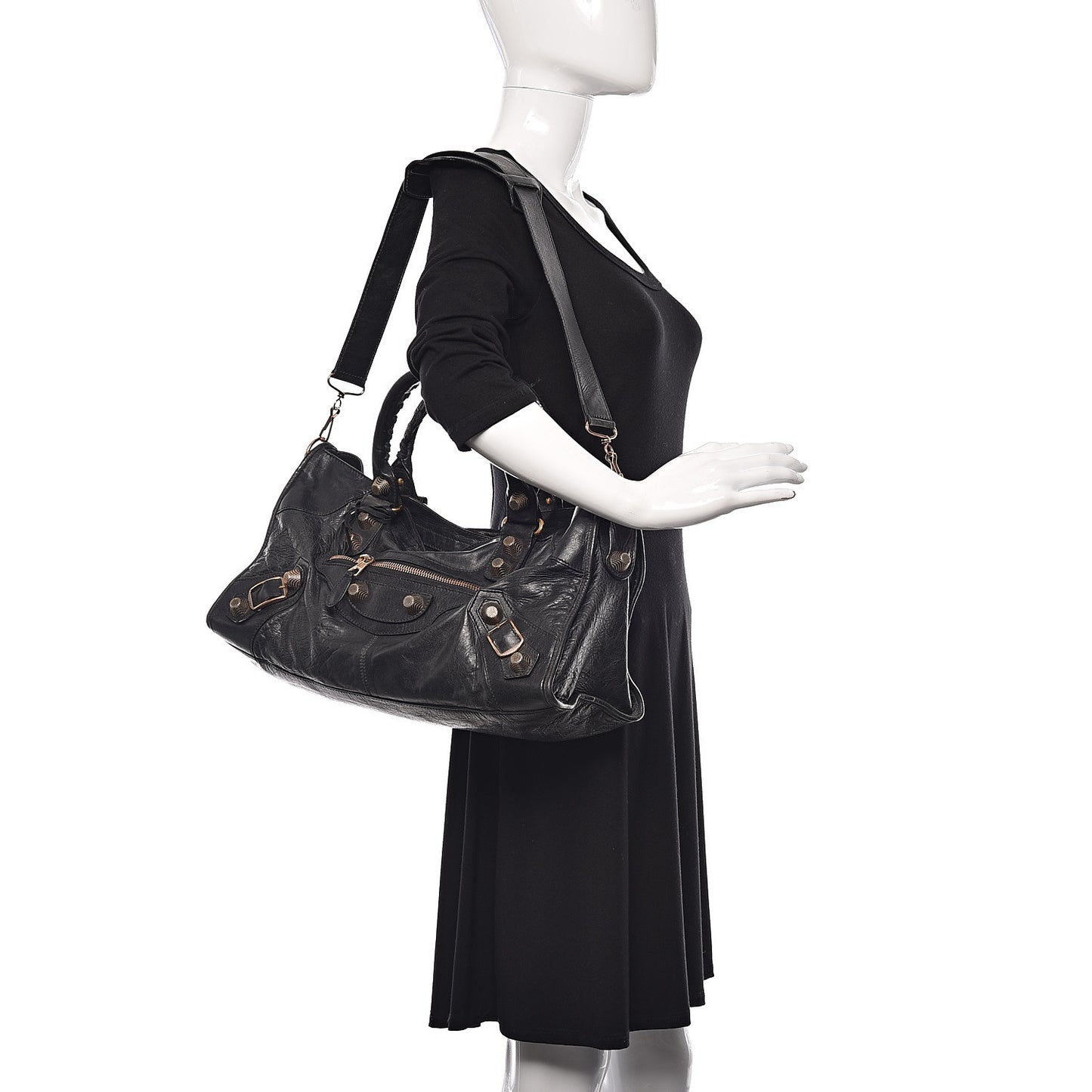Agneau Giant 21 Rose Gold Hardware Part Time Black